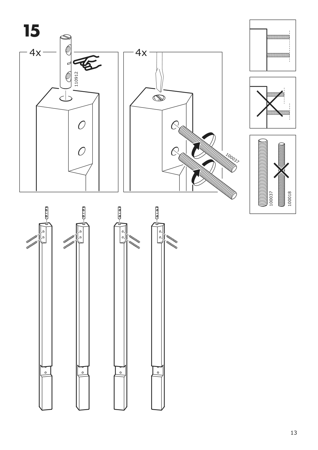 Assembly instructions for IKEA Nordviken bar table black | Page 13 - IKEA NORDVIKEN bar table 003.688.14