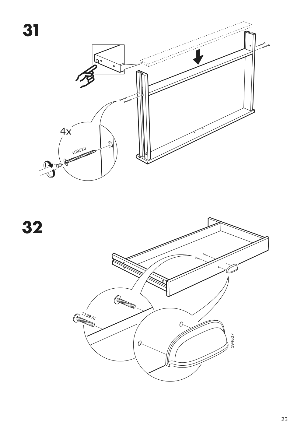 Assembly instructions for IKEA Nordviken bar table black | Page 23 - IKEA NORDVIKEN / NORDVIKEN bar table and 4 bar stools 093.335.23