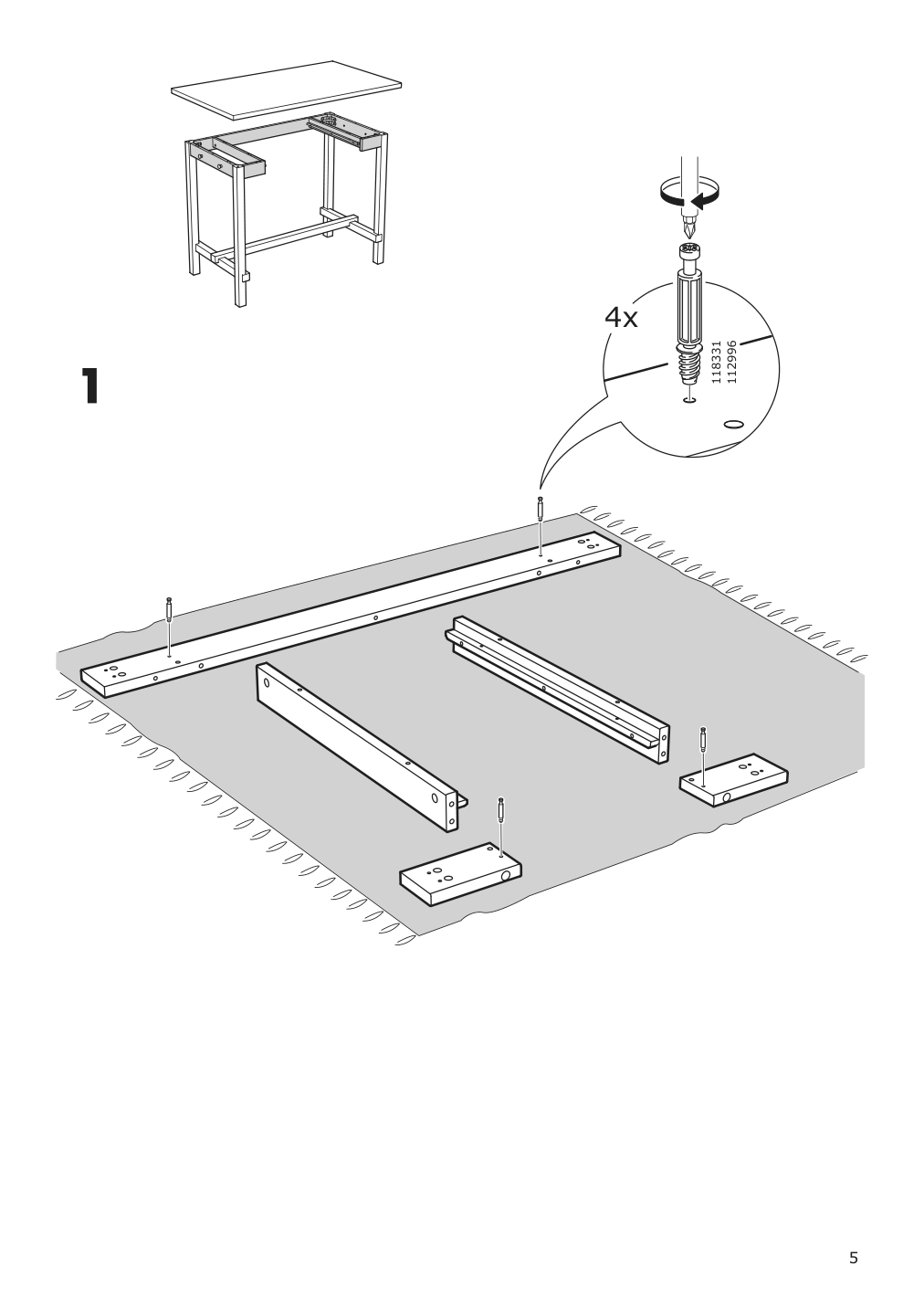 Assembly instructions for IKEA Nordviken bar table black | Page 5 - IKEA NORDVIKEN bar table 003.688.14