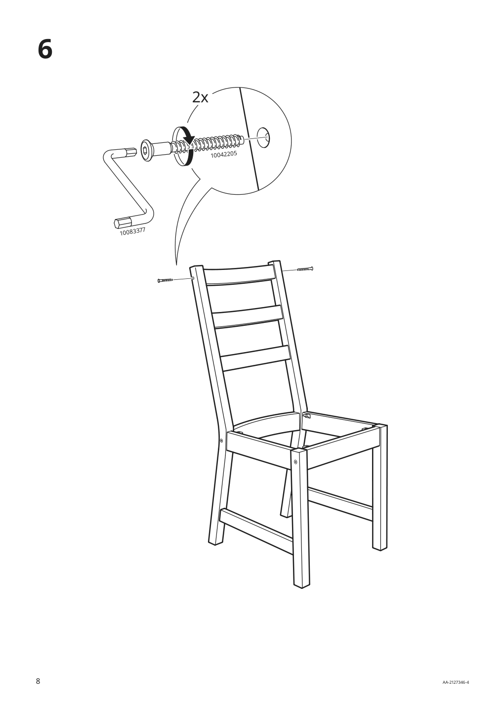 Assembly instructions for IKEA Nordviken chair antique stain | Page 8 - IKEA NORDVIKEN / NORDVIKEN table and 6 chairs 493.869.44