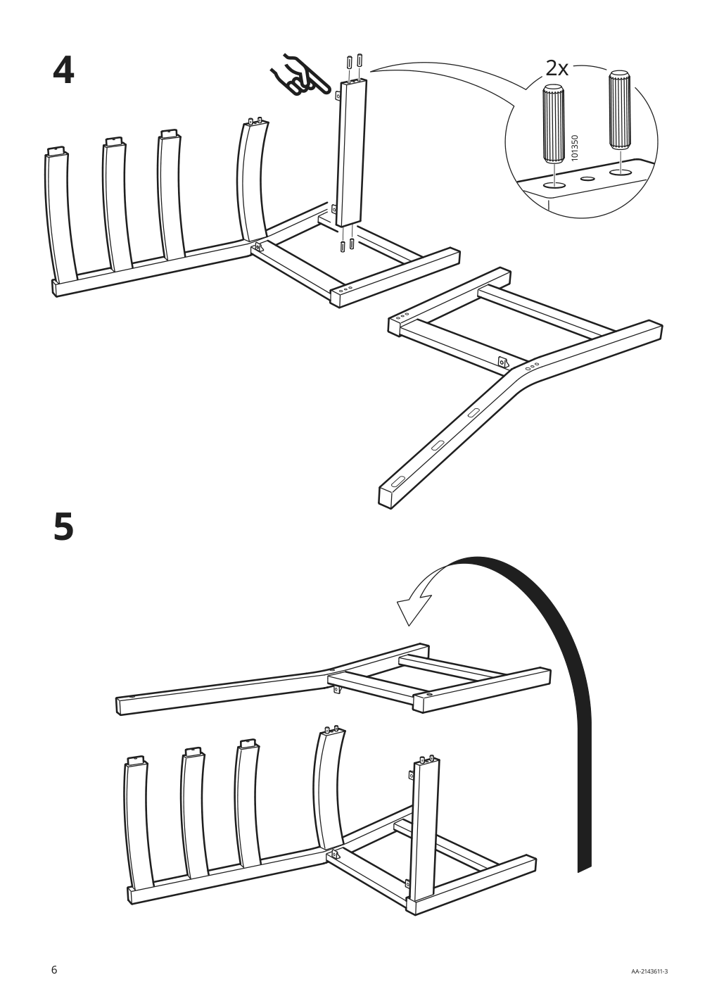 Assembly instructions for IKEA Nordviken chair white | Page 6 - IKEA KLIMPFJÄLL / NORDVIKEN table and 6 chairs 195.563.77