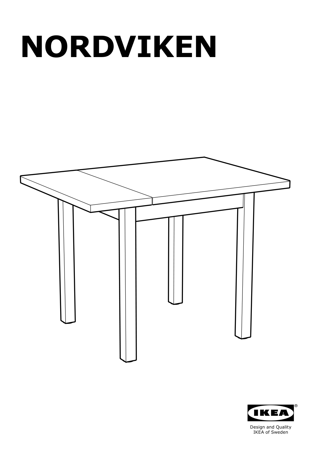 Assembly instructions for IKEA Nordviken drop leaf table black | Page 1 - IKEA NORDVIKEN / BERGMUND table and 2 chairs 695.715.92