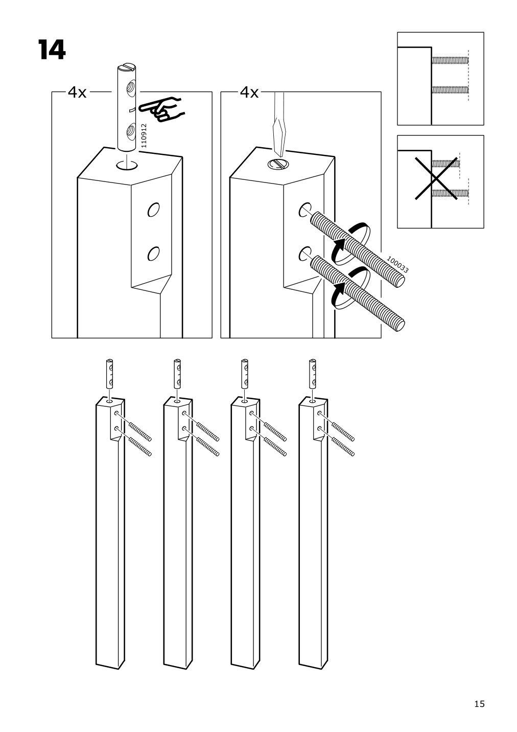 Assembly instructions for IKEA Nordviken drop leaf table black | Page 15 - IKEA NORDVIKEN / NORDVIKEN table and 2 chairs 893.050.74