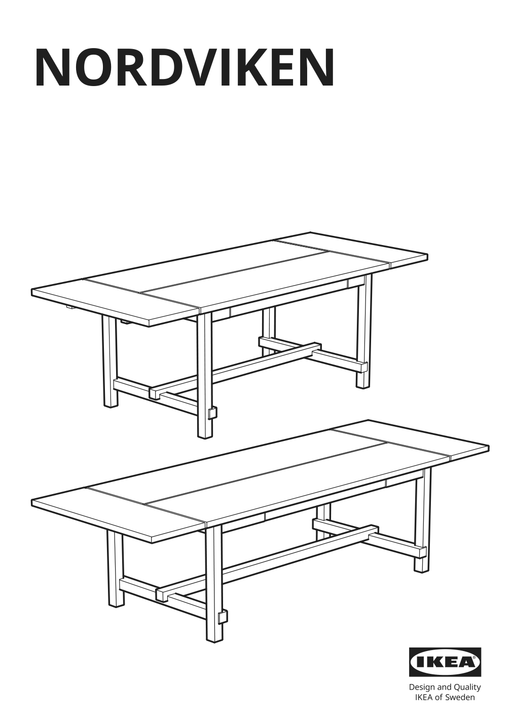 Assembly instructions for IKEA Nordviken extendable table antique stain | Page 1 - IKEA NORDVIKEN extendable table 004.885.43