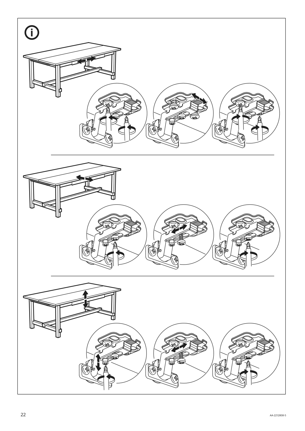 Assembly instructions for IKEA Nordviken extendable table antique stain | Page 22 - IKEA NORDVIKEN / NORDVIKEN table and 6 chairs 493.869.44