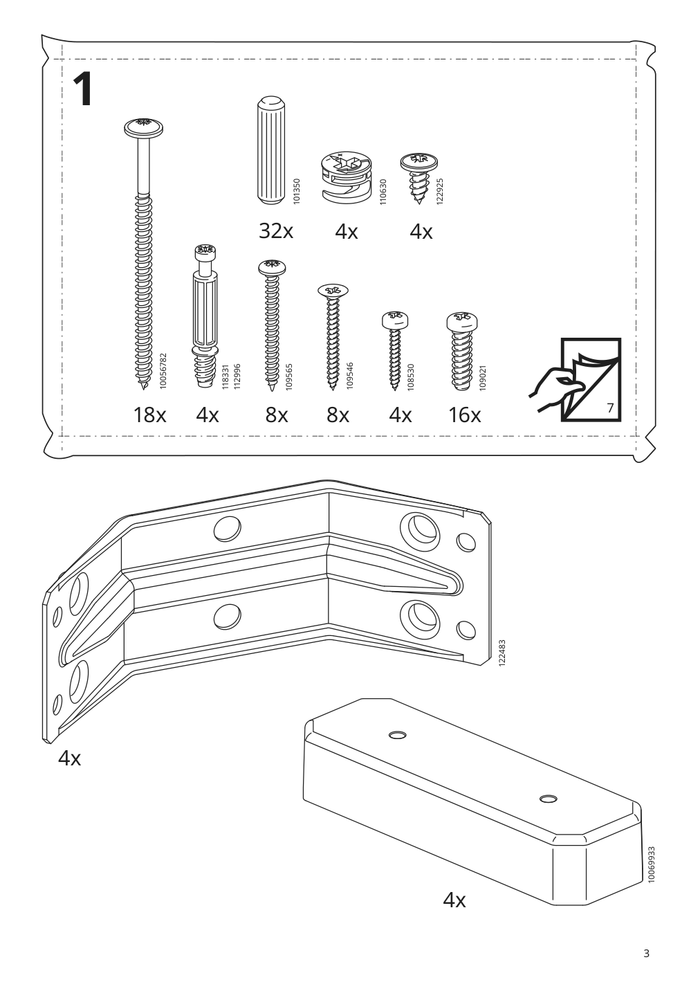 Assembly instructions for IKEA Nordviken extendable table antique stain | Page 3 - IKEA NORDVIKEN / NORRMANSÖ table and 6 chairs 494.261.72