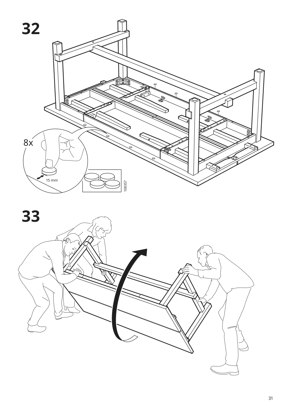 Assembly instructions for IKEA Nordviken extendable table antique stain | Page 31 - IKEA NORDVIKEN extendable table 004.885.43