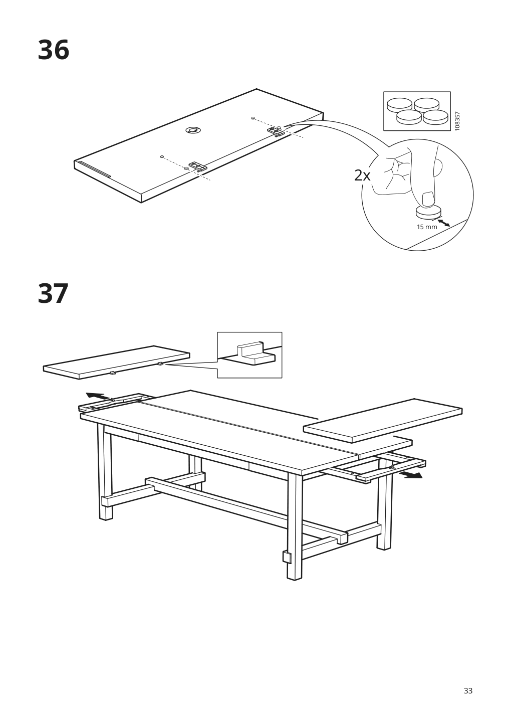 Assembly instructions for IKEA Nordviken extendable table antique stain | Page 33 - IKEA NORDVIKEN / NORDVIKEN table and 6 chairs 493.869.44