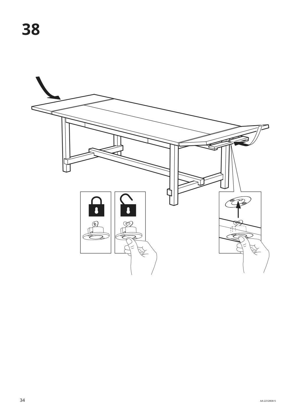 Assembly instructions for IKEA Nordviken extendable table antique stain | Page 34 - IKEA NORDVIKEN / NORDVIKEN table and 6 chairs 993.998.78