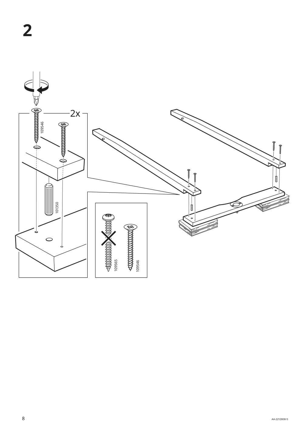 Assembly instructions for IKEA Nordviken extendable table antique stain | Page 8 - IKEA NORDVIKEN / NORDVIKEN table and 6 chairs 493.869.44