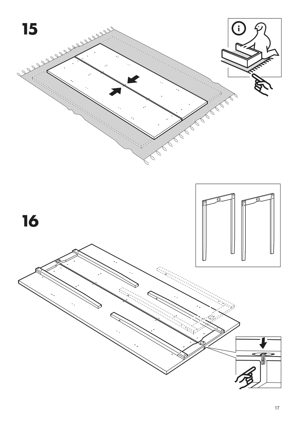 Assembly instructions for IKEA Nordviken extendable table black | Page 17 - IKEA NORDVIKEN / SKOGSBO table and 4 chairs 595.282.07