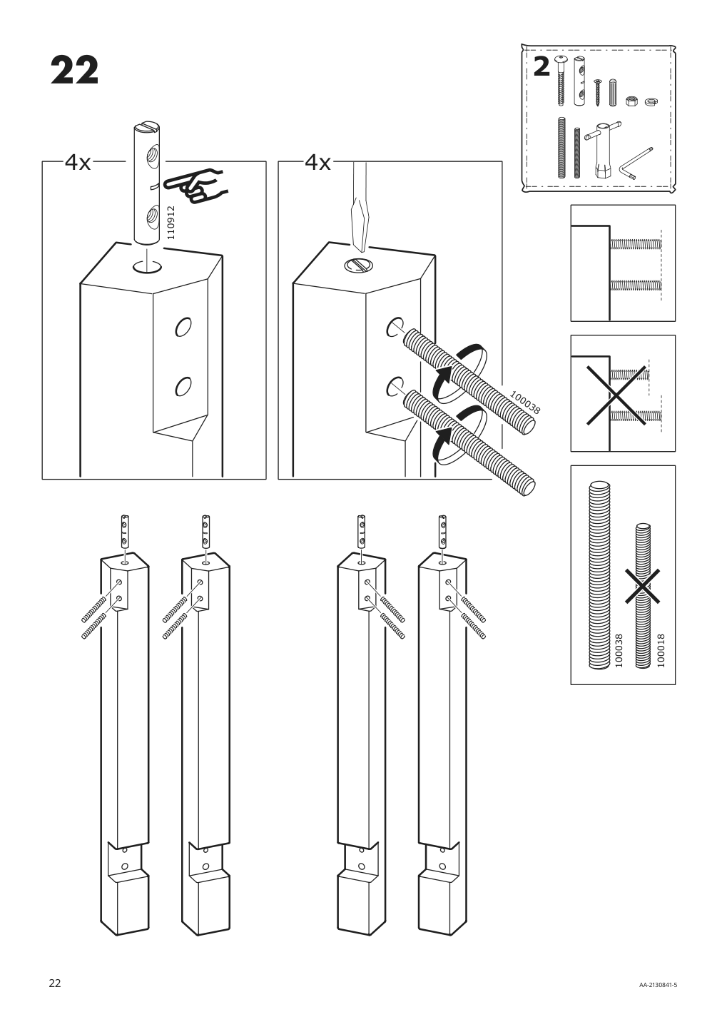 Assembly instructions for IKEA Nordviken extendable table white | Page 22 - IKEA NORDVIKEN / SKOGSBO table and 6 chairs 295.151.07