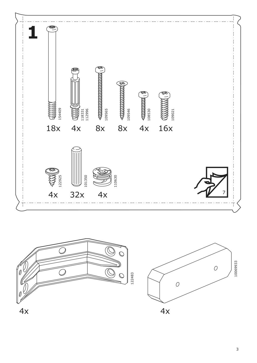 Assembly instructions for IKEA Nordviken extendable table white | Page 3 - IKEA NORDVIKEN / NORRARYD table and 4 chairs 693.051.74