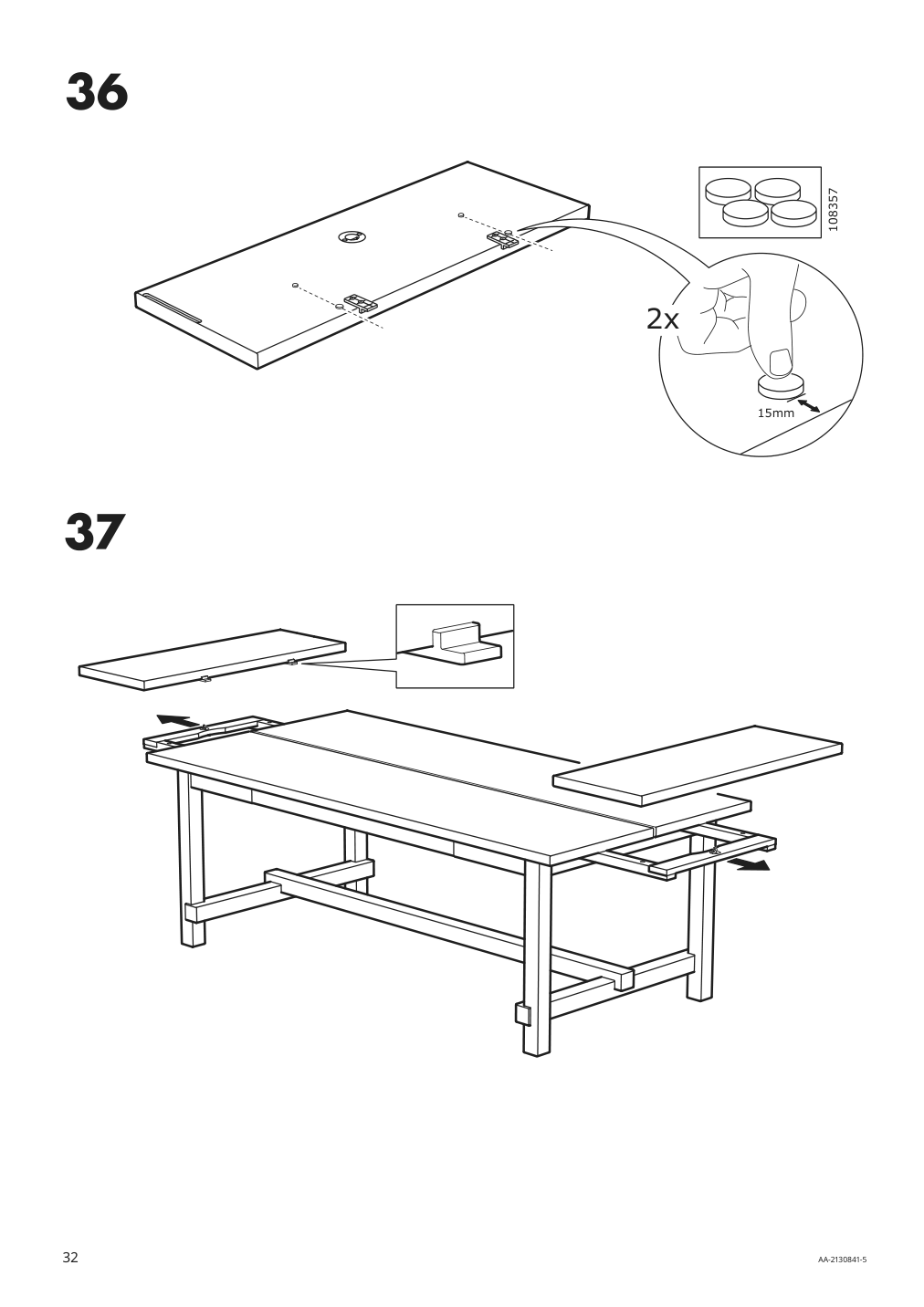 Assembly instructions for IKEA Nordviken extendable table white | Page 32 - IKEA NORDVIKEN / SKOGSBO table and 6 chairs 295.151.07