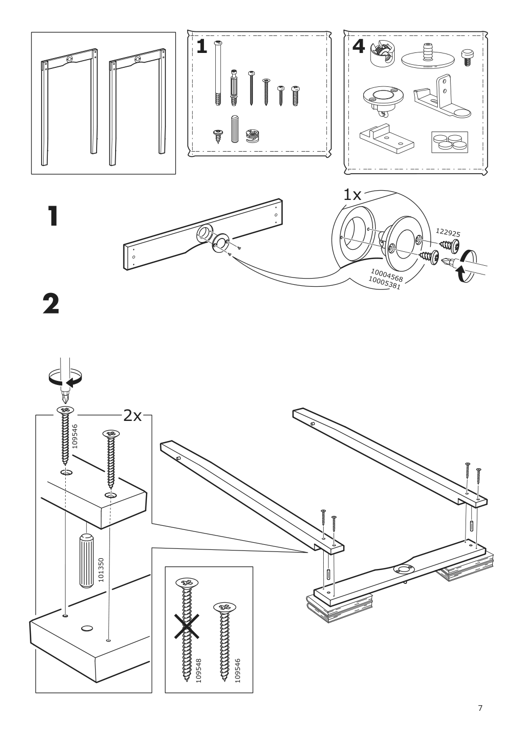 Assembly instructions for IKEA Nordviken extendable table white | Page 7 - IKEA NORDVIKEN / BERGMUND table and 4 chairs 394.074.85