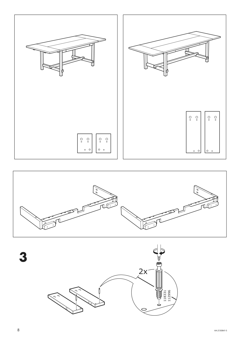 Assembly instructions for IKEA Nordviken extendable table white | Page 8 - IKEA NORDVIKEN / NORDVIKEN table and 4 chairs 493.051.65