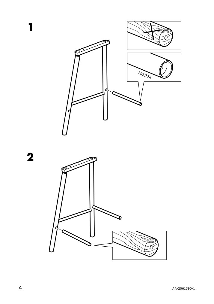 Assembly instructions for IKEA Norraryd bar stool with backrest black | Page 4 - IKEA NORRARYD bar stool with backrest 003.977.36