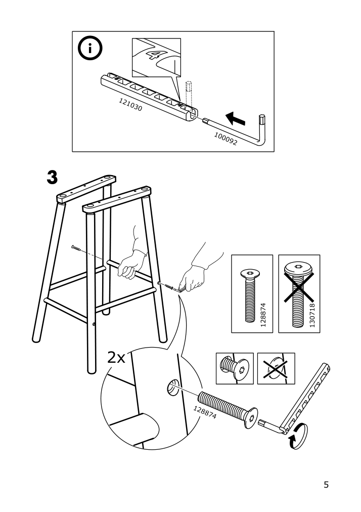 Assembly instructions for IKEA Norraryd bar stool with backrest black | Page 5 - IKEA NORRARYD bar stool with backrest 003.977.36