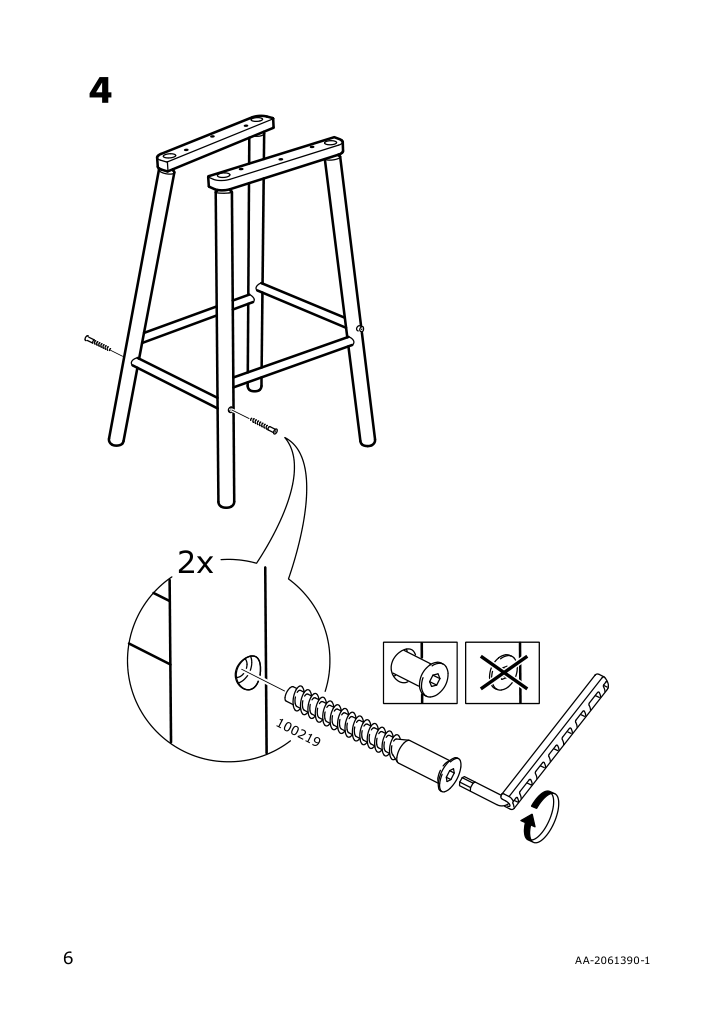 Assembly instructions for IKEA Norraryd bar stool with backrest black | Page 6 - IKEA NORRARYD bar stool with backrest 003.977.36