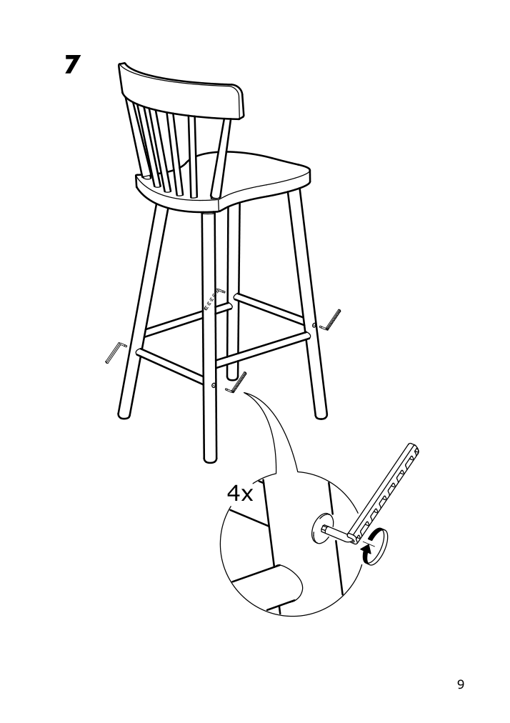 Assembly instructions for IKEA Norraryd bar stool with backrest black | Page 9 - IKEA NORRARYD bar stool with backrest 003.977.36