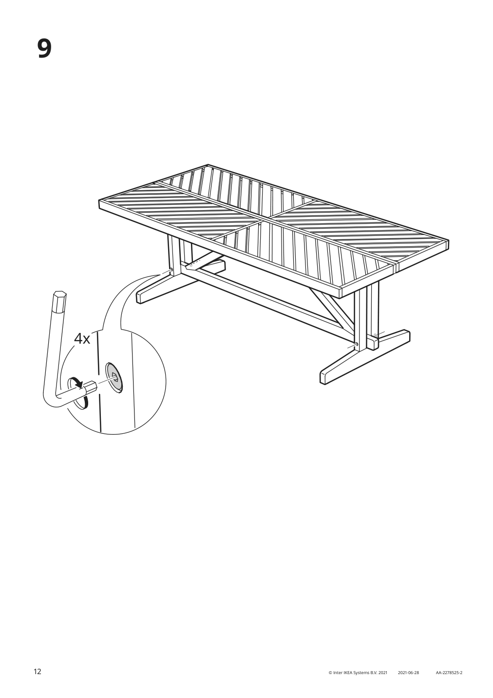 Assembly instructions for IKEA Norrmansoe table outdoor acacia | Page 12 - IKEA NORRMANSÖ table, outdoor 305.007.94