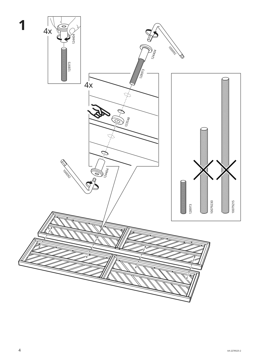 Assembly instructions for IKEA Norrmansoe table outdoor acacia | Page 4 - IKEA NORRMANSÖ table, outdoor 305.007.94