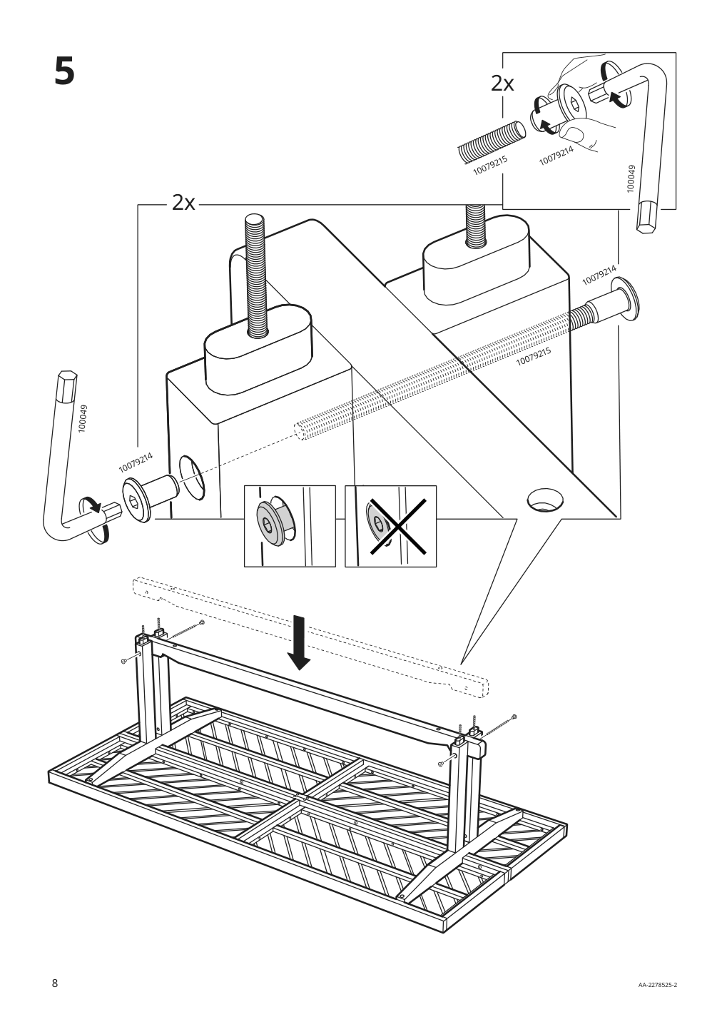 Assembly instructions for IKEA Norrmansoe table outdoor acacia | Page 8 - IKEA NORRMANSÖ table, outdoor 305.007.94