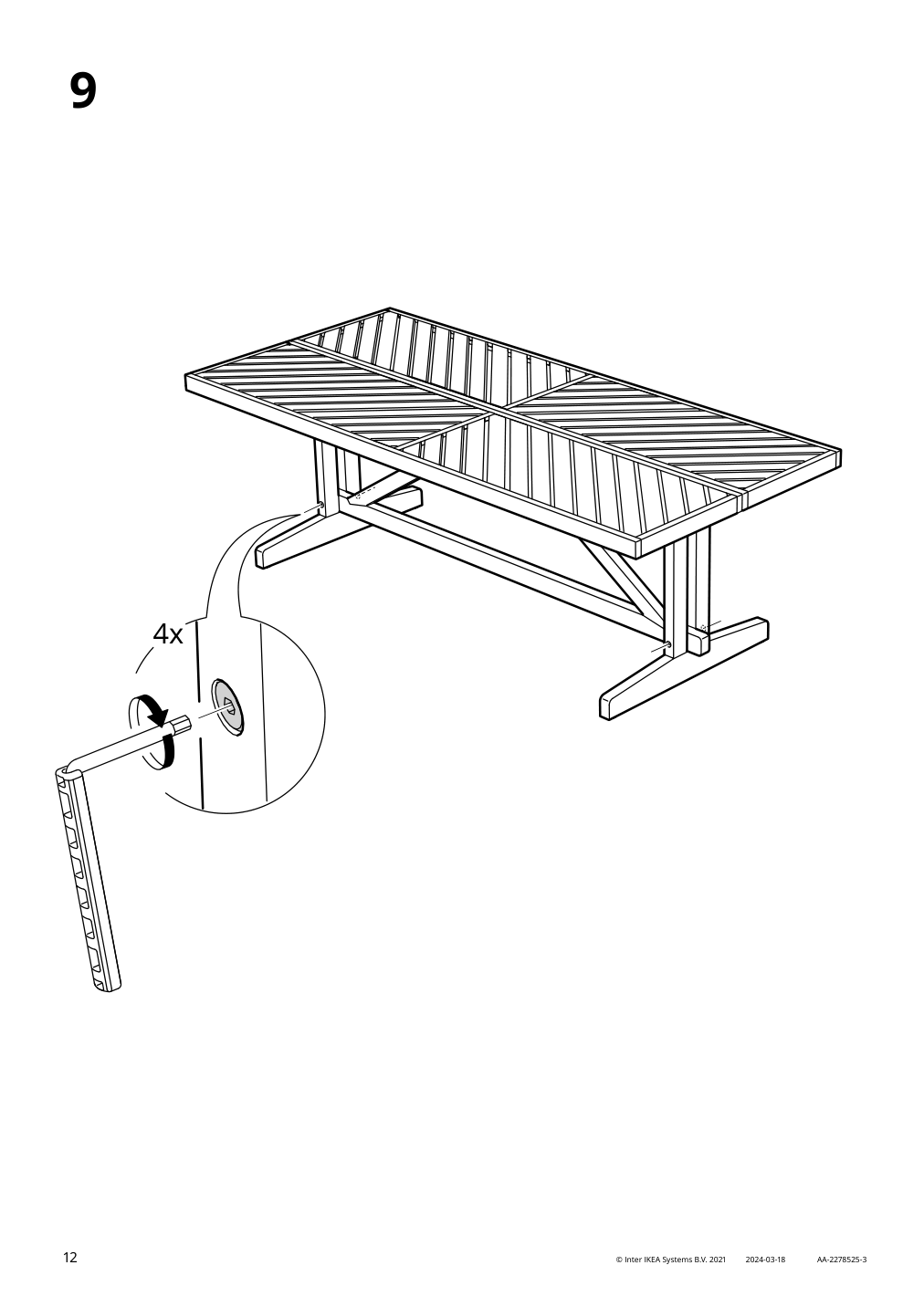 Assembly instructions for IKEA Norrmansoe table outdoor acacia | Page 12 - IKEA NORRMANSÖ / HELGEÖ table with decorating rod 695.357.78