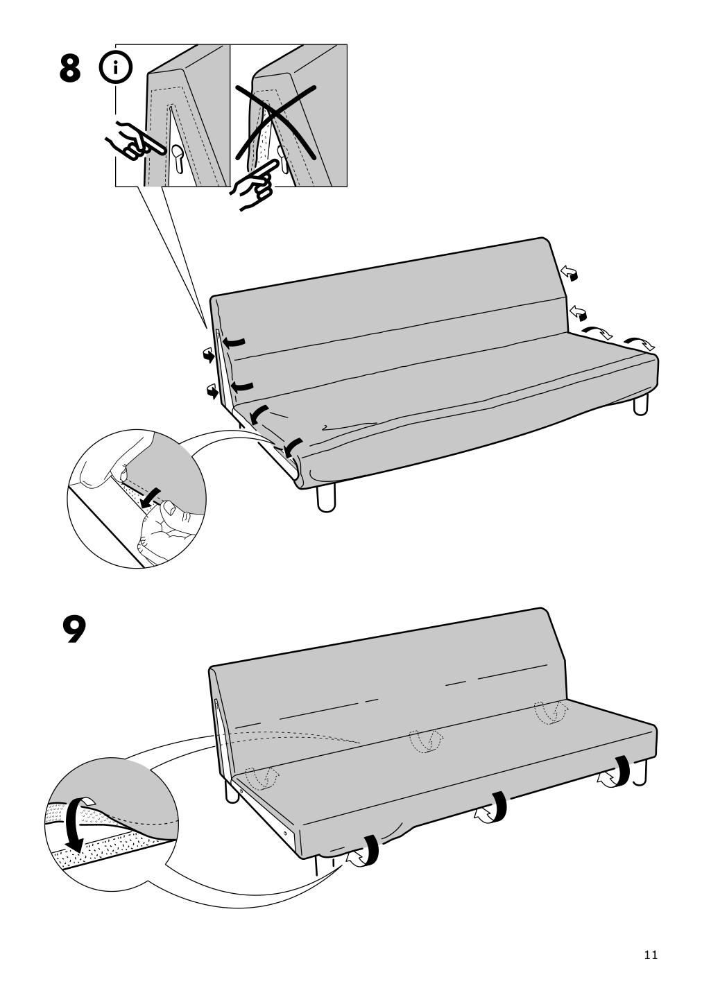 Assembly instructions for IKEA Norsborg cover for armrest edum beige | Page 11 - IKEA NORSBORG cover for armrest 403.826.10