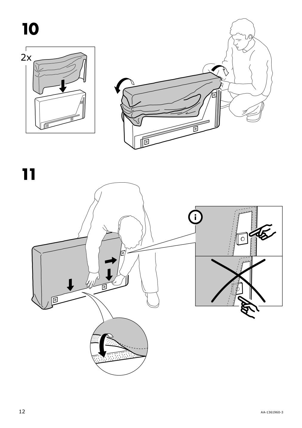 Assembly instructions for IKEA Norsborg cover for armrest edum beige | Page 12 - IKEA NORSBORG cover for armrest 403.826.10