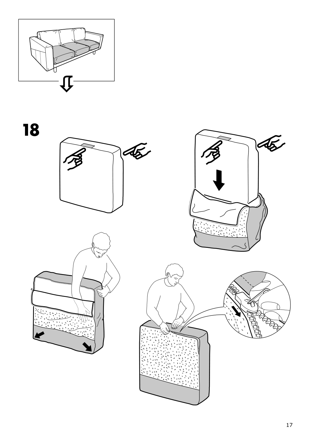 Assembly instructions for IKEA Norsborg cover for armrest edum beige | Page 17 - IKEA NORSBORG cover for armrest 403.826.10