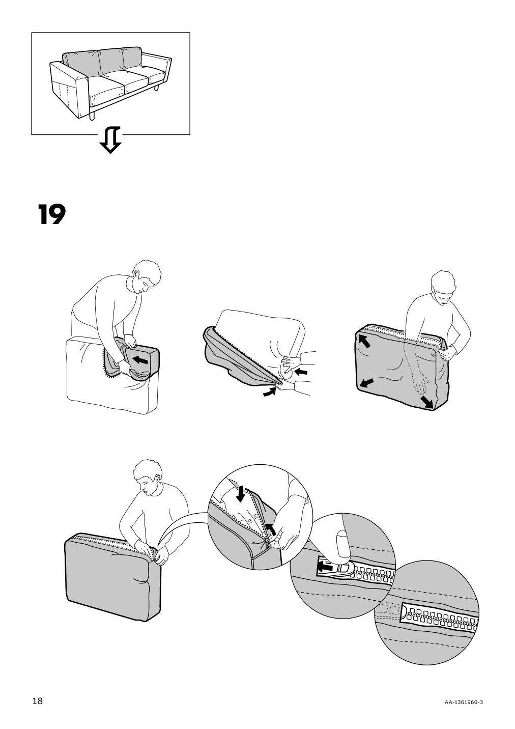 Assembly instructions for IKEA Norsborg cover for armrest edum beige | Page 18 - IKEA NORSBORG cover for armrest 403.826.10