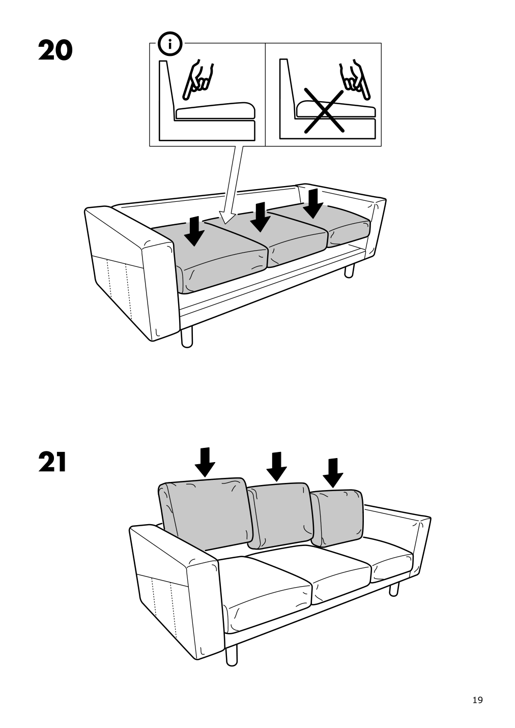 Assembly instructions for IKEA Norsborg cover for armrest edum beige | Page 19 - IKEA NORSBORG cover for armrest 403.826.10