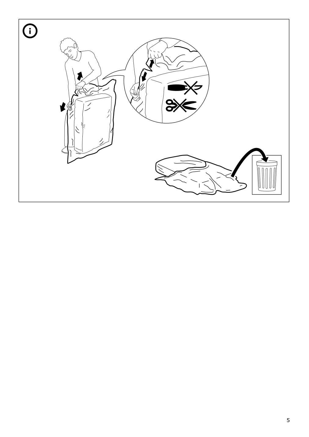 Assembly instructions for IKEA Norsborg cover for armrest edum beige | Page 5 - IKEA NORSBORG cover for armrest 403.826.10