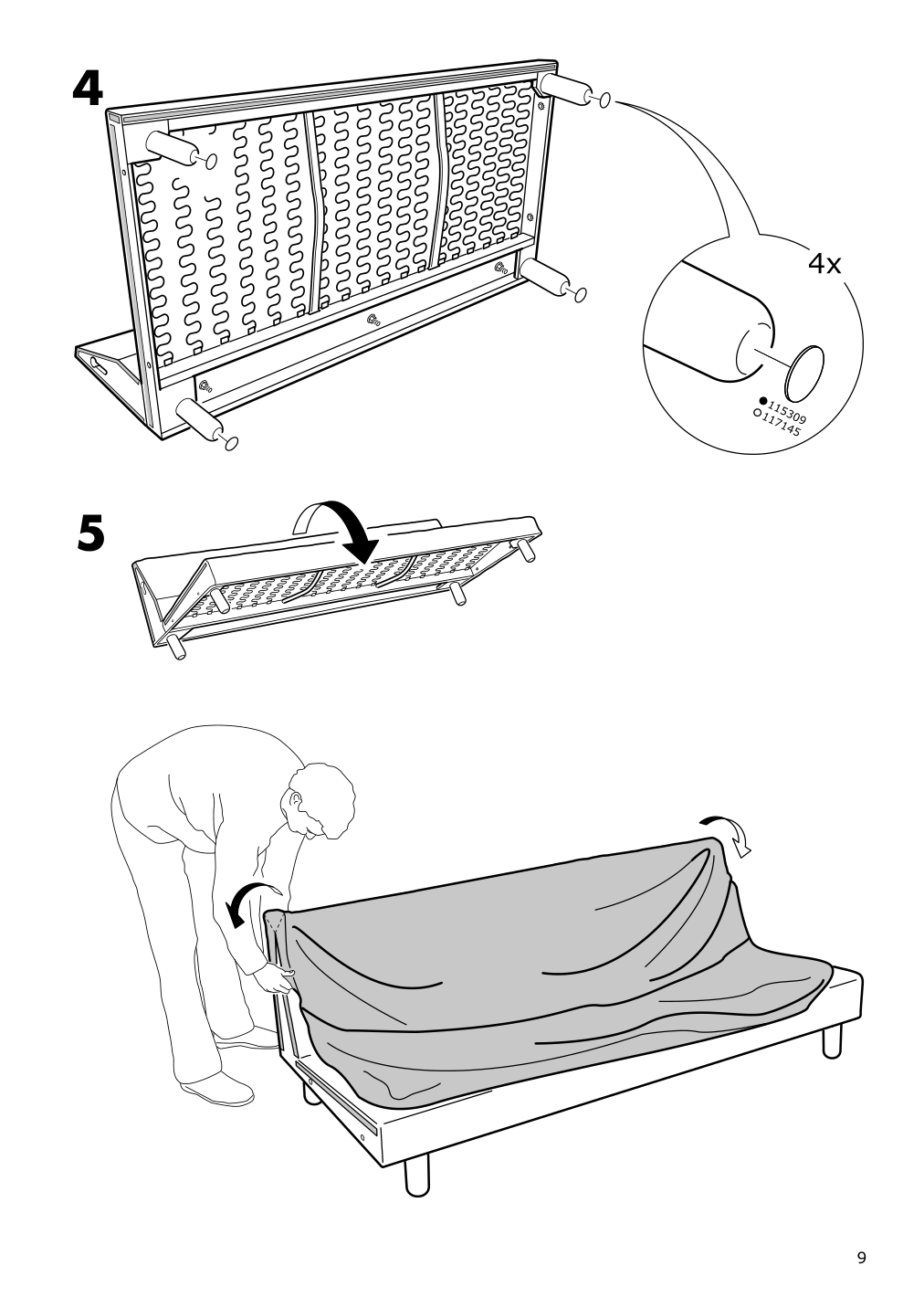 Assembly instructions for IKEA Norsborg cover for armrest edum beige | Page 9 - IKEA NORSBORG cover for armrest 403.826.10