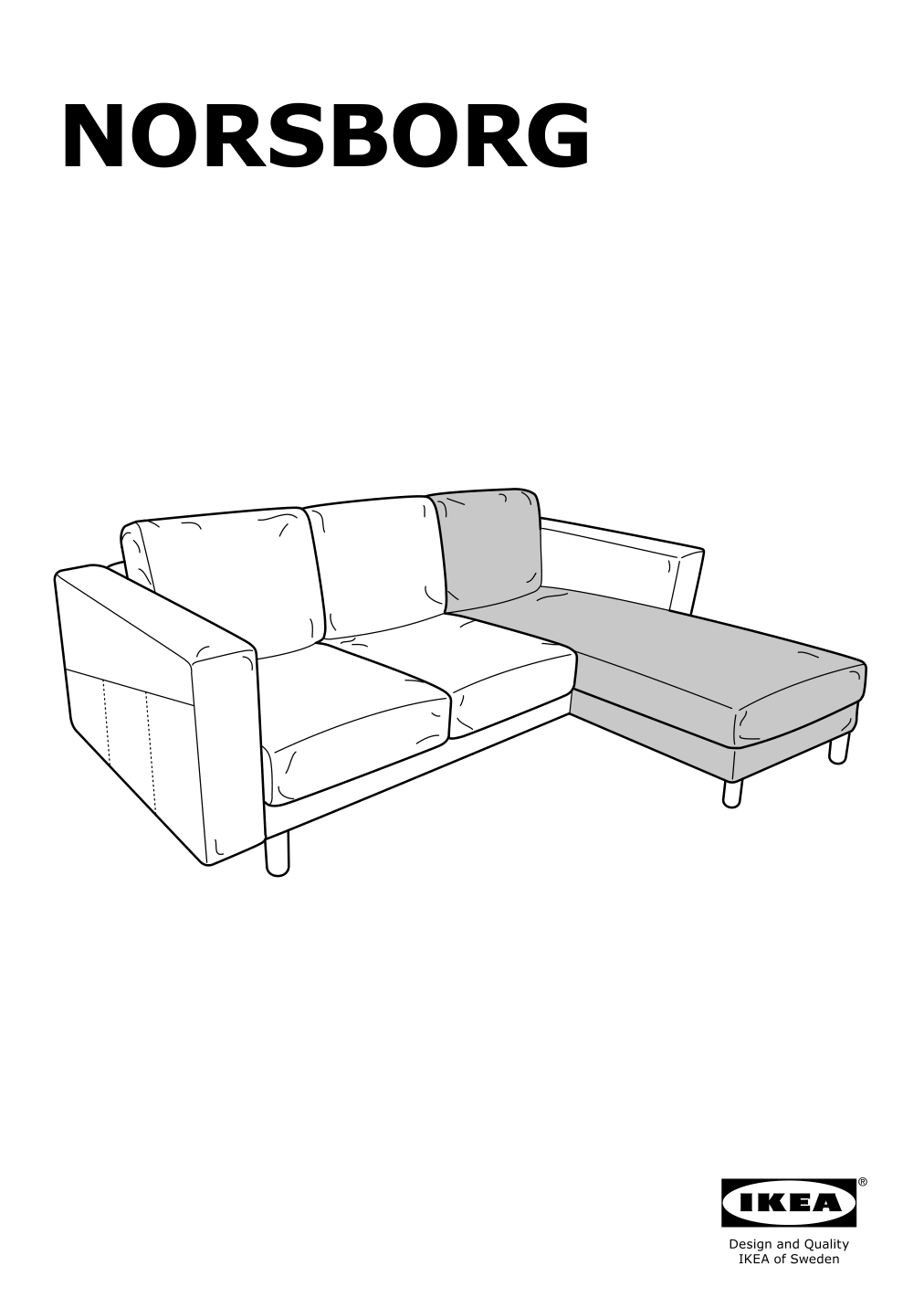 Assembly instructions for IKEA Norsborg cover for chaise edum bright green | Page 1 - IKEA NORSBORG cover for chaise 903.826.22