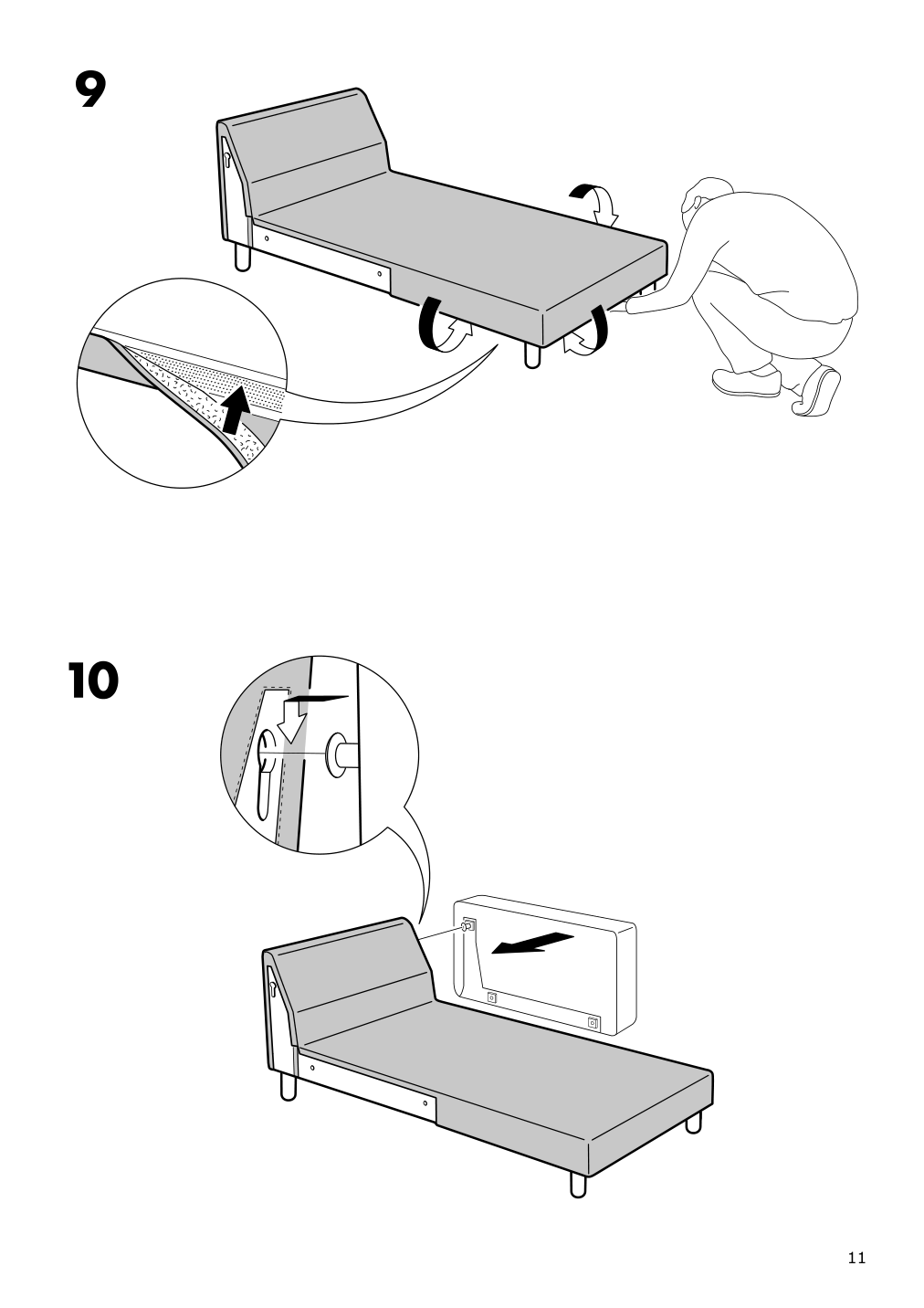 Assembly instructions for IKEA Norsborg cover for chaise edum bright green | Page 11 - IKEA NORSBORG cover for chaise 903.826.22