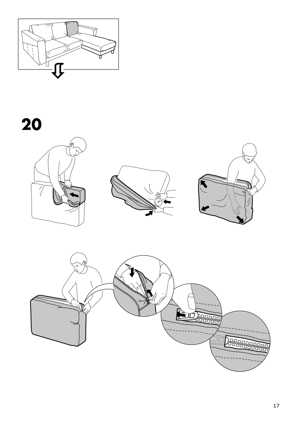 Assembly instructions for IKEA Norsborg cover for chaise edum bright green | Page 17 - IKEA NORSBORG cover for chaise 903.826.22