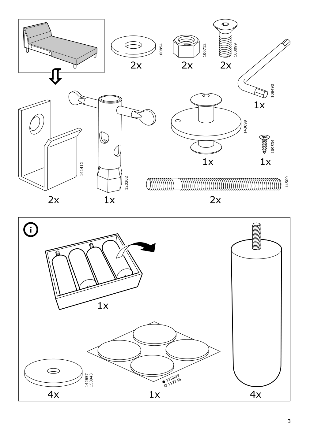 Assembly instructions for IKEA Norsborg cover for chaise edum bright green | Page 3 - IKEA NORSBORG cover for chaise 903.826.22