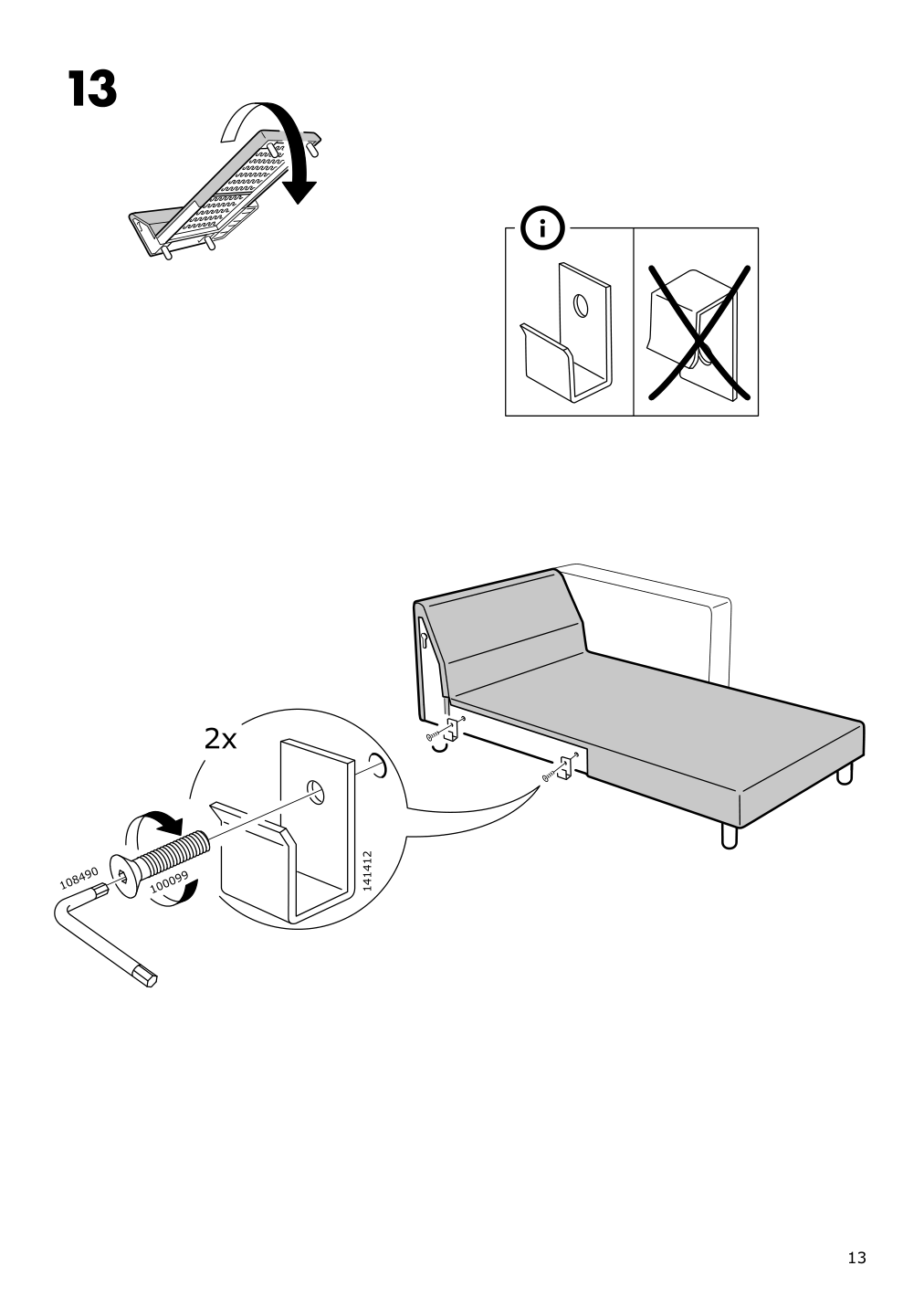 Assembly instructions for IKEA Norsborg cover for chaise edum dark blue | Page 13 - IKEA NORSBORG cover for chaise 103.042.18