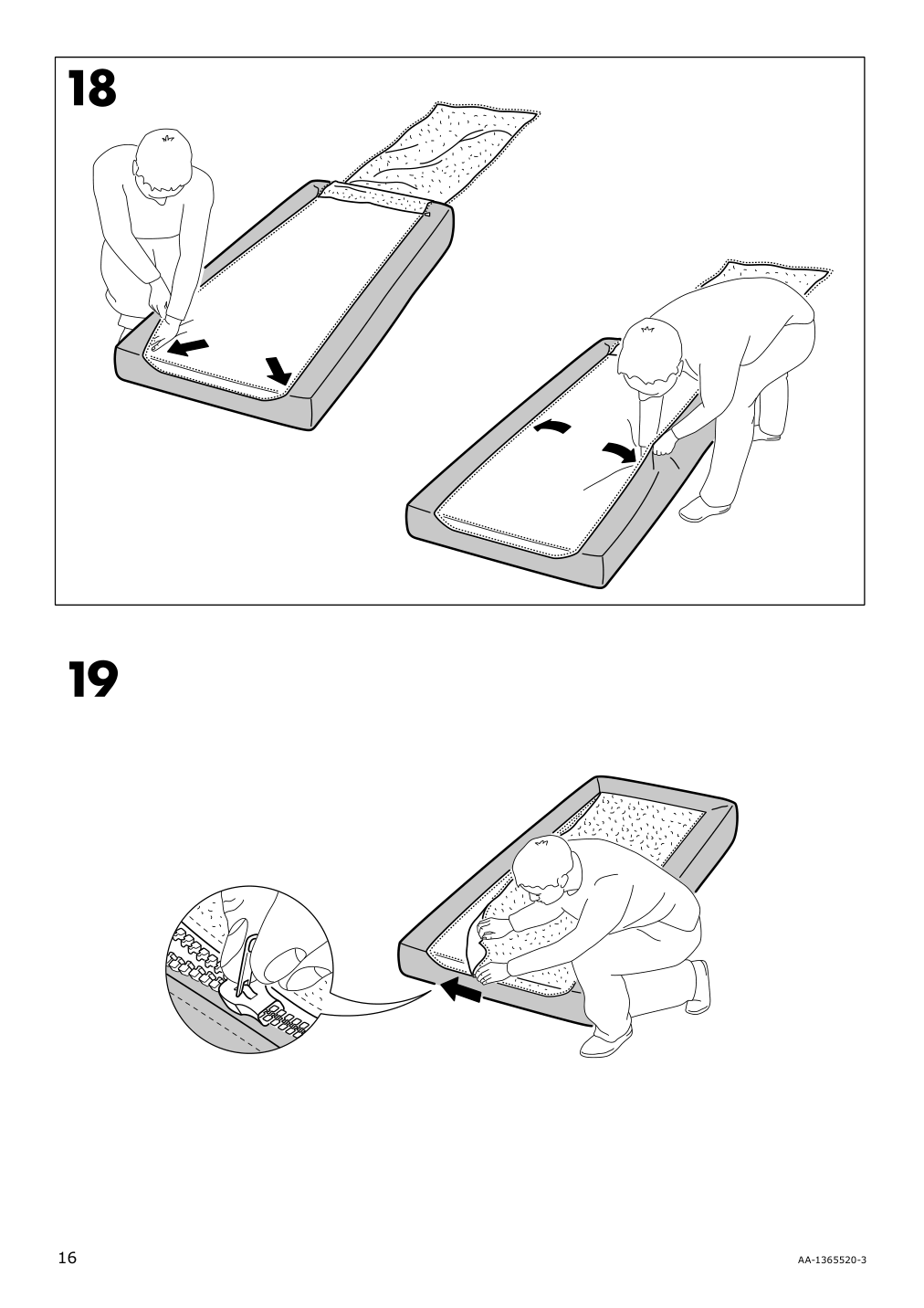 Assembly instructions for IKEA Norsborg cover for chaise edum dark blue | Page 16 - IKEA NORSBORG cover for chaise 103.042.18