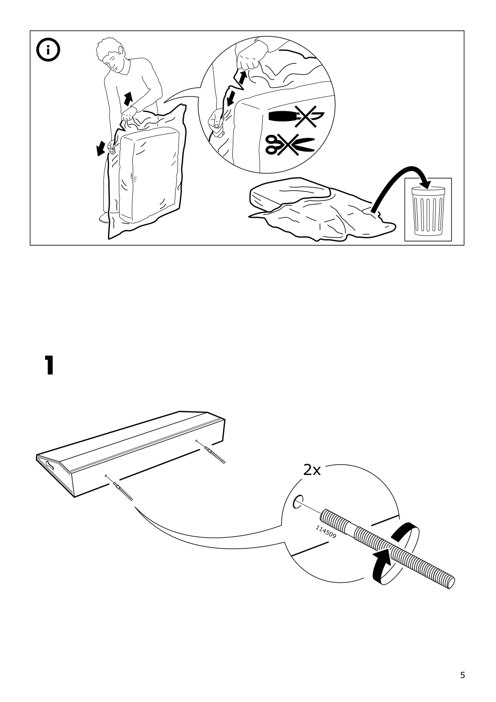 Assembly instructions for IKEA Norsborg cover for chaise edum dark blue | Page 5 - IKEA NORSBORG cover for chaise 103.042.18