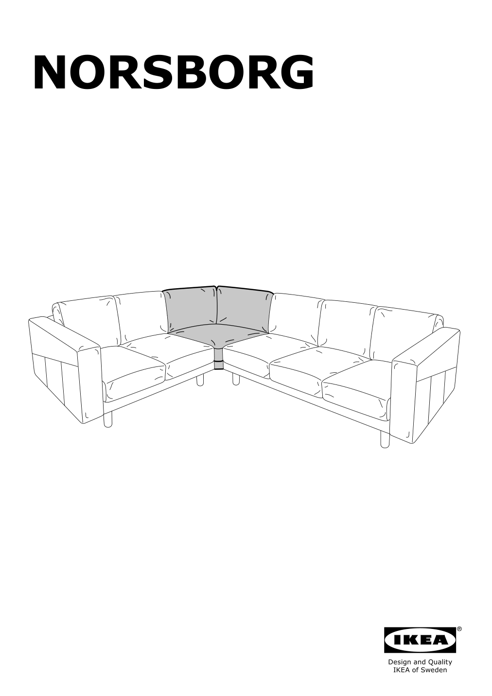 Assembly instructions for IKEA Norsborg cover for corner section edum beige | Page 1 - IKEA NORSBORG cover for corner section 703.826.18