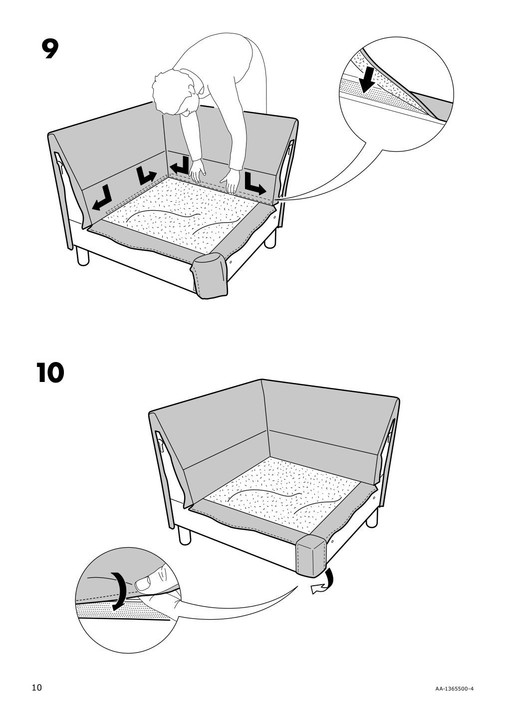 Assembly instructions for IKEA Norsborg cover for corner section edum beige | Page 10 - IKEA NORSBORG cover for corner section 703.826.18