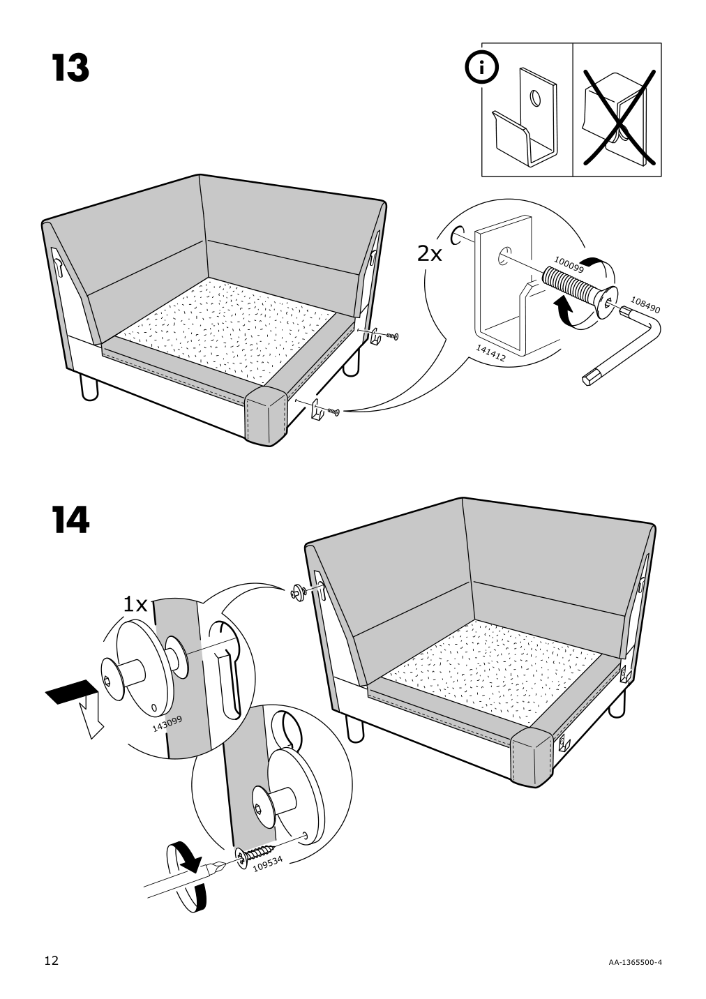 Assembly instructions for IKEA Norsborg cover for corner section edum beige | Page 12 - IKEA NORSBORG cover for corner section 703.826.18