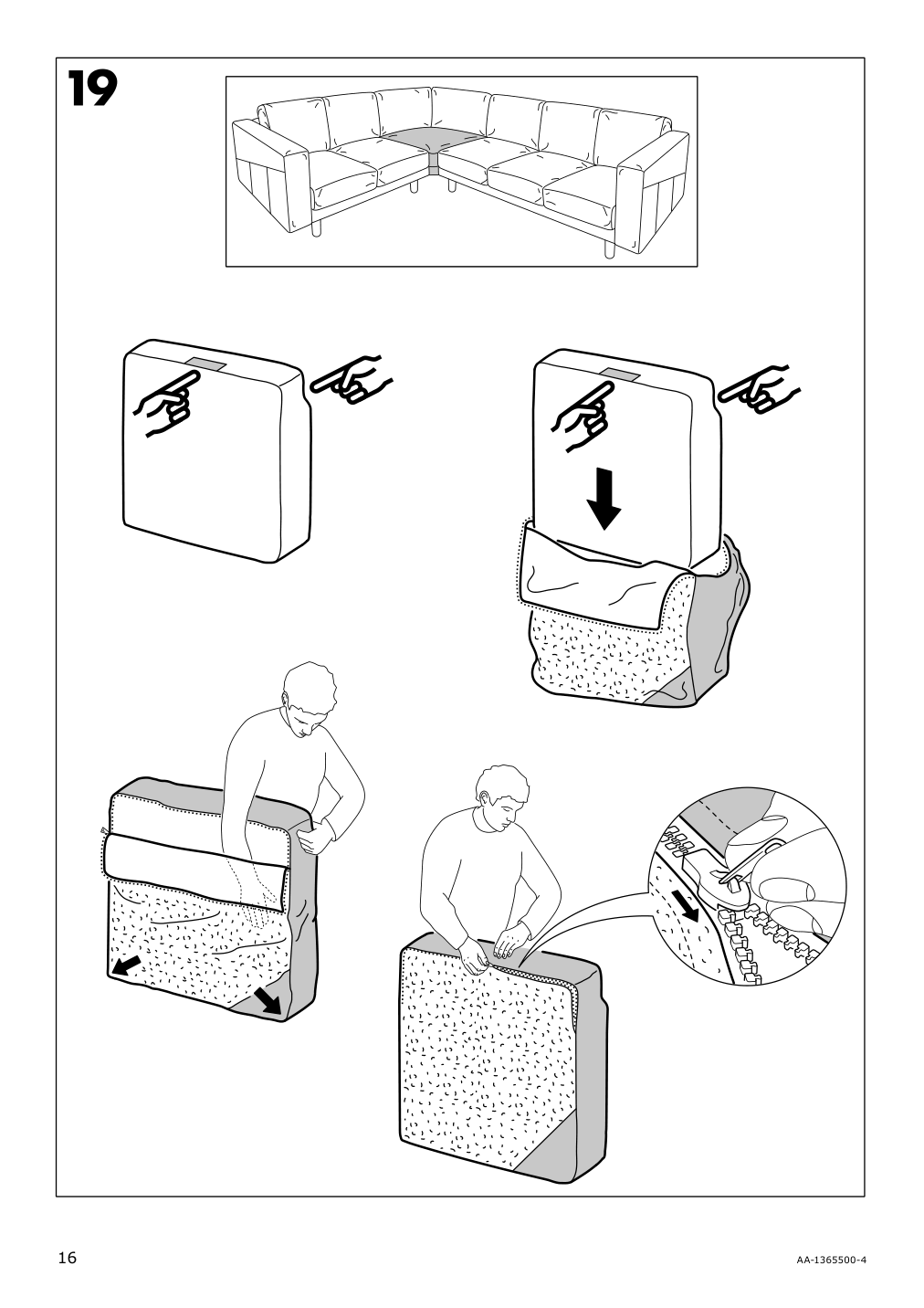 Assembly instructions for IKEA Norsborg cover for corner section edum beige | Page 16 - IKEA NORSBORG cover for corner section 703.826.18