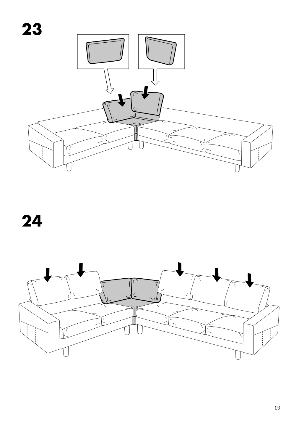 Assembly instructions for IKEA Norsborg cover for corner section edum beige | Page 19 - IKEA NORSBORG cover for corner section 703.826.18