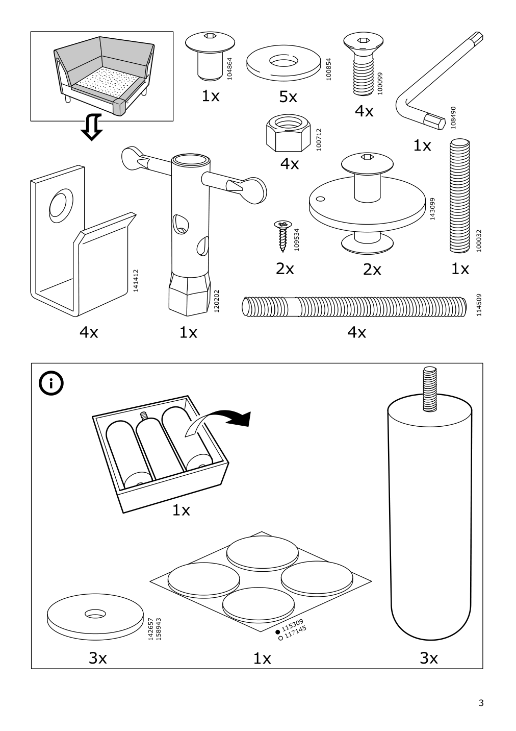 Assembly instructions for IKEA Norsborg cover for corner section edum beige | Page 3 - IKEA NORSBORG cover for corner section 703.826.18