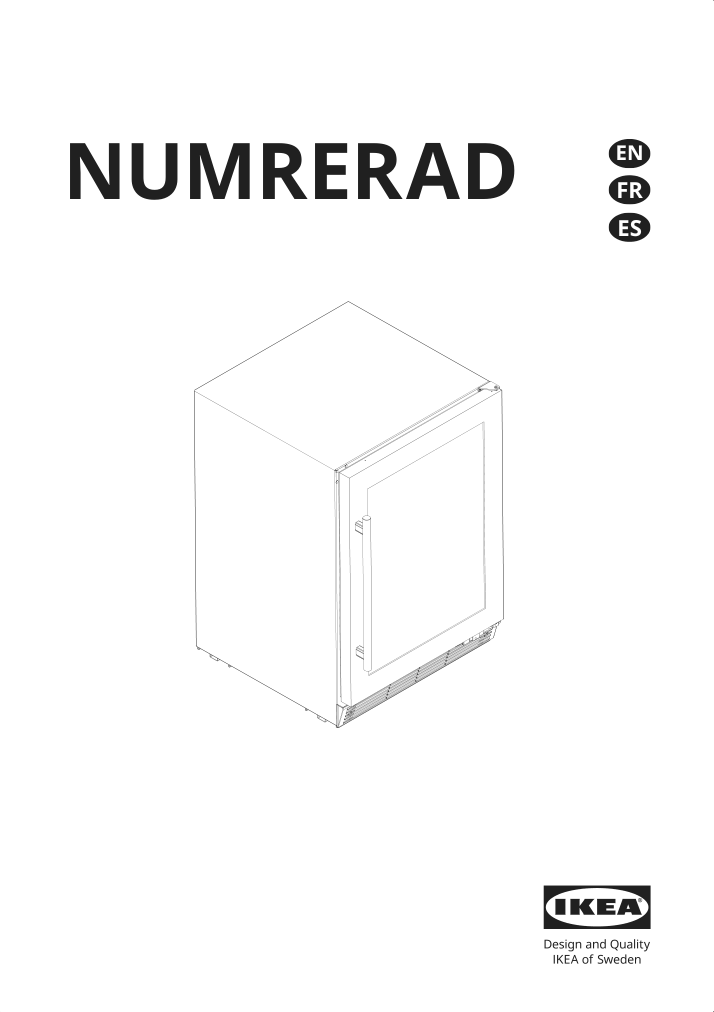 Assembly instructions for IKEA Numrerad 52 bottle wine cooler stainless steel | Page 1 - IKEA NUMRERAD 52-bottle wine cooler 404.621.50