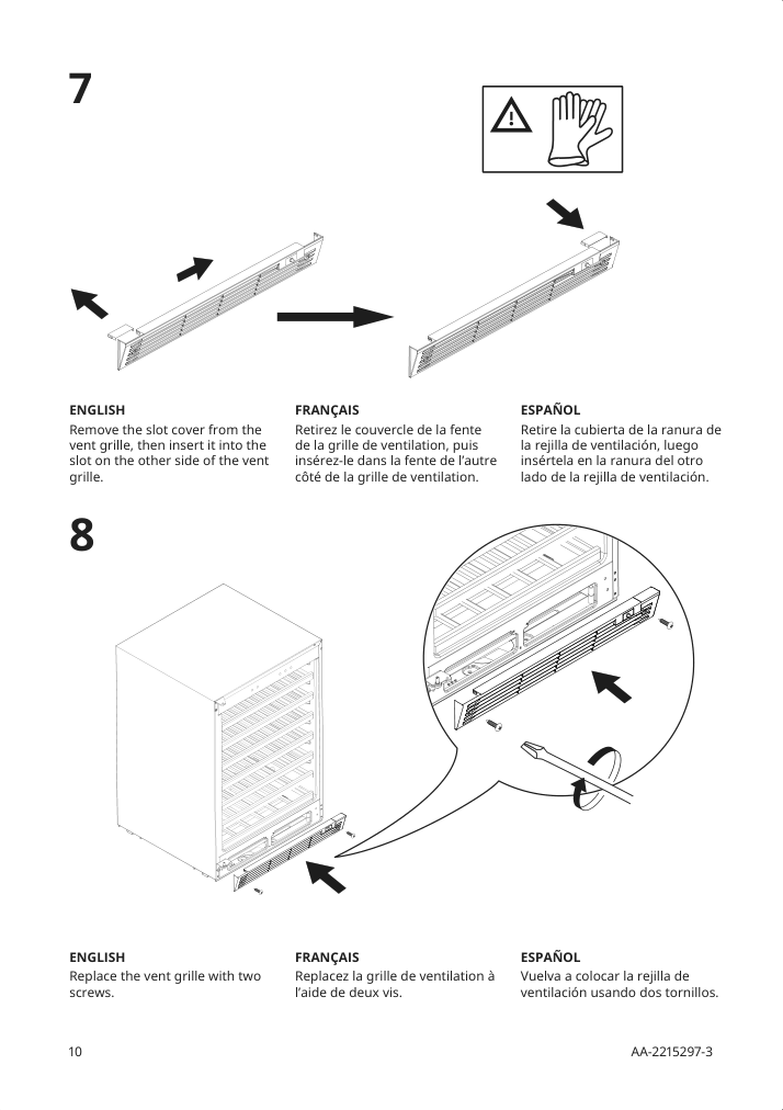 Assembly instructions for IKEA Numrerad 52 bottle wine cooler stainless steel | Page 10 - IKEA NUMRERAD 52-bottle wine cooler 404.621.50